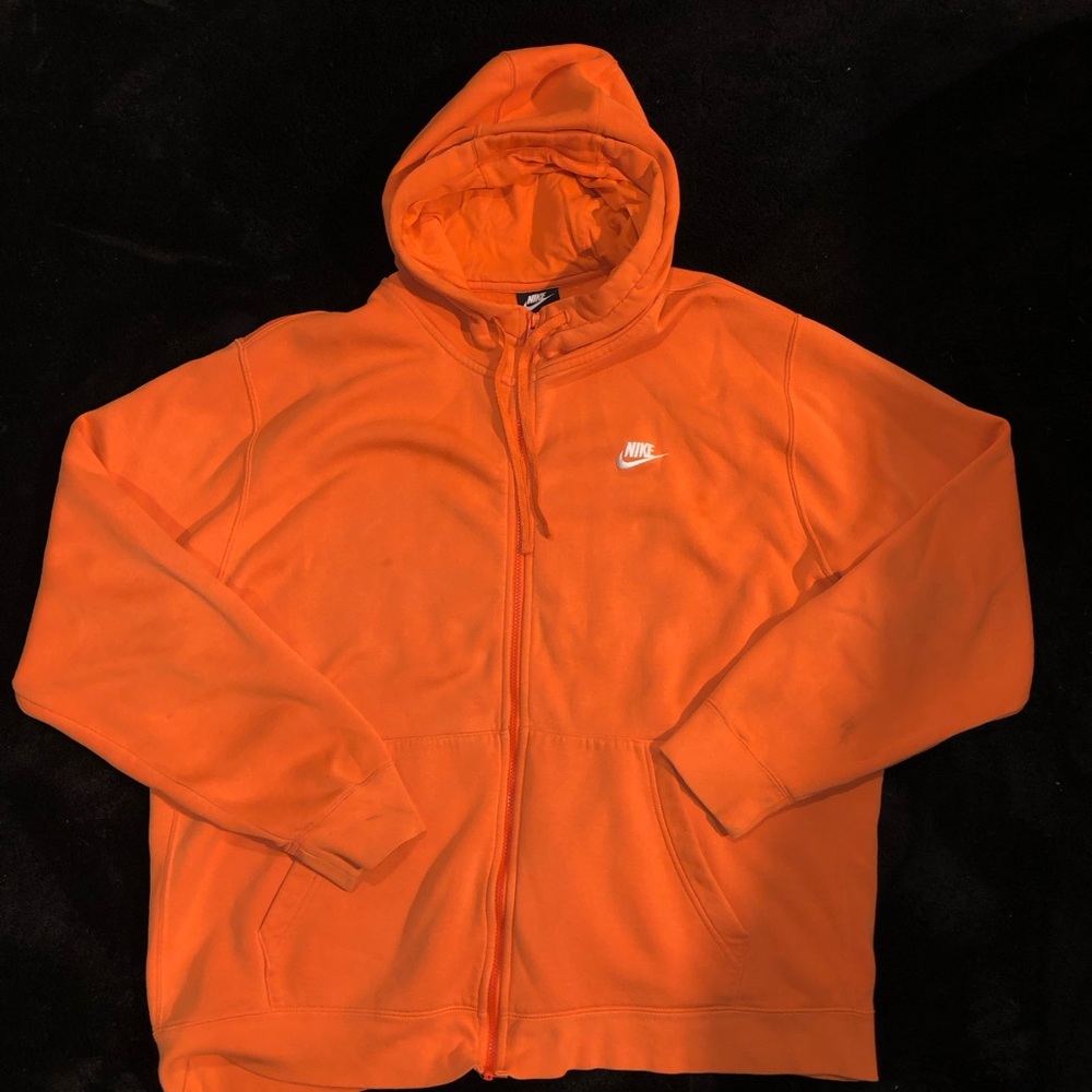 Nike Orange Full-Zip Hooded Sweatshirt